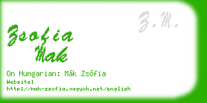 zsofia mak business card